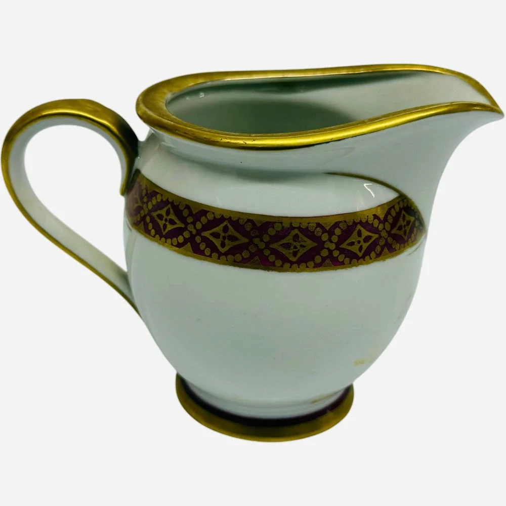 PMR Bavaria Germany Tea Set Purple Gold Gilt Teapot Creamer Cups Vintage Good